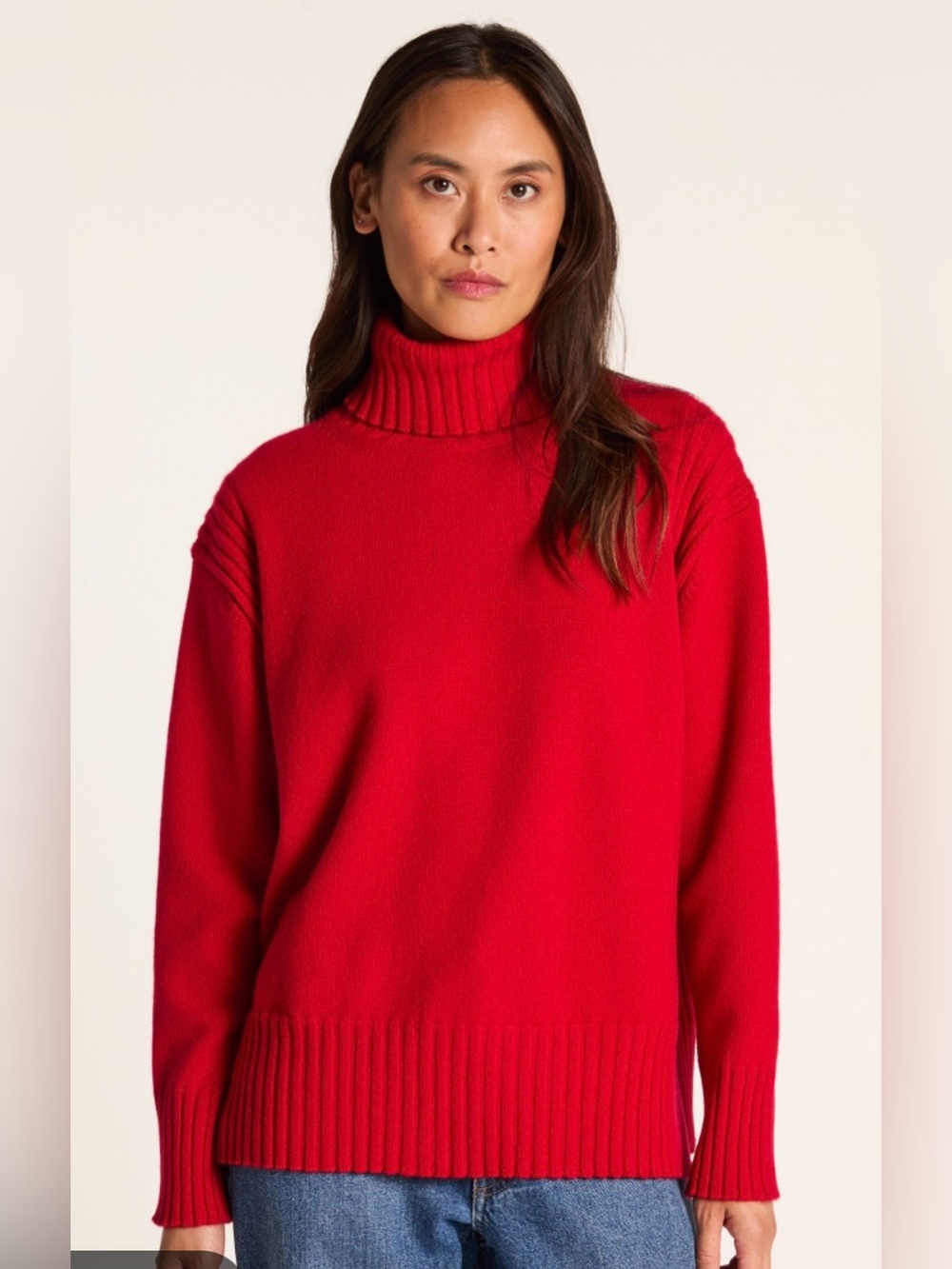 NWOT Perfect Christmas Red Turtleneck Women's Medium Sweater - Classic Cozy Knit